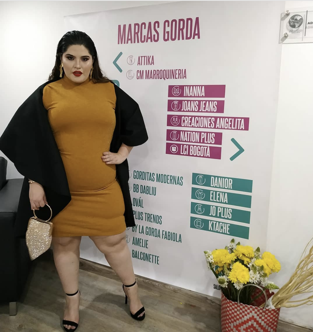 La modelo plus size Juliana Valencia en la inauguración de GORDA Salón de Moda Plus Size.